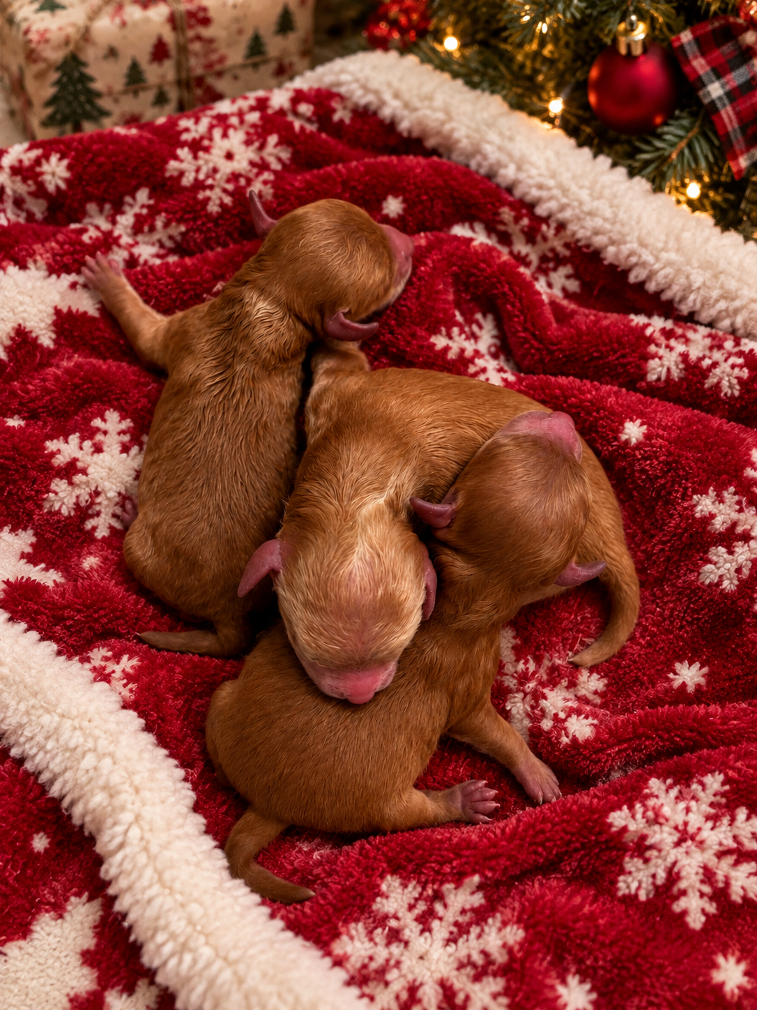 Iris Toy Poodles Christmas letter photo 5 of newborn Red Toy Poodle puppies